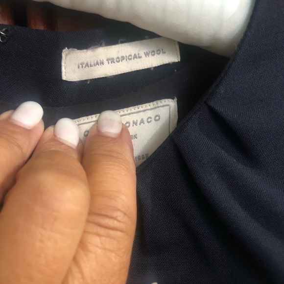 Club Monaco navy cap sleeve Italian Wool Dress 00 - Picture 4 of 10